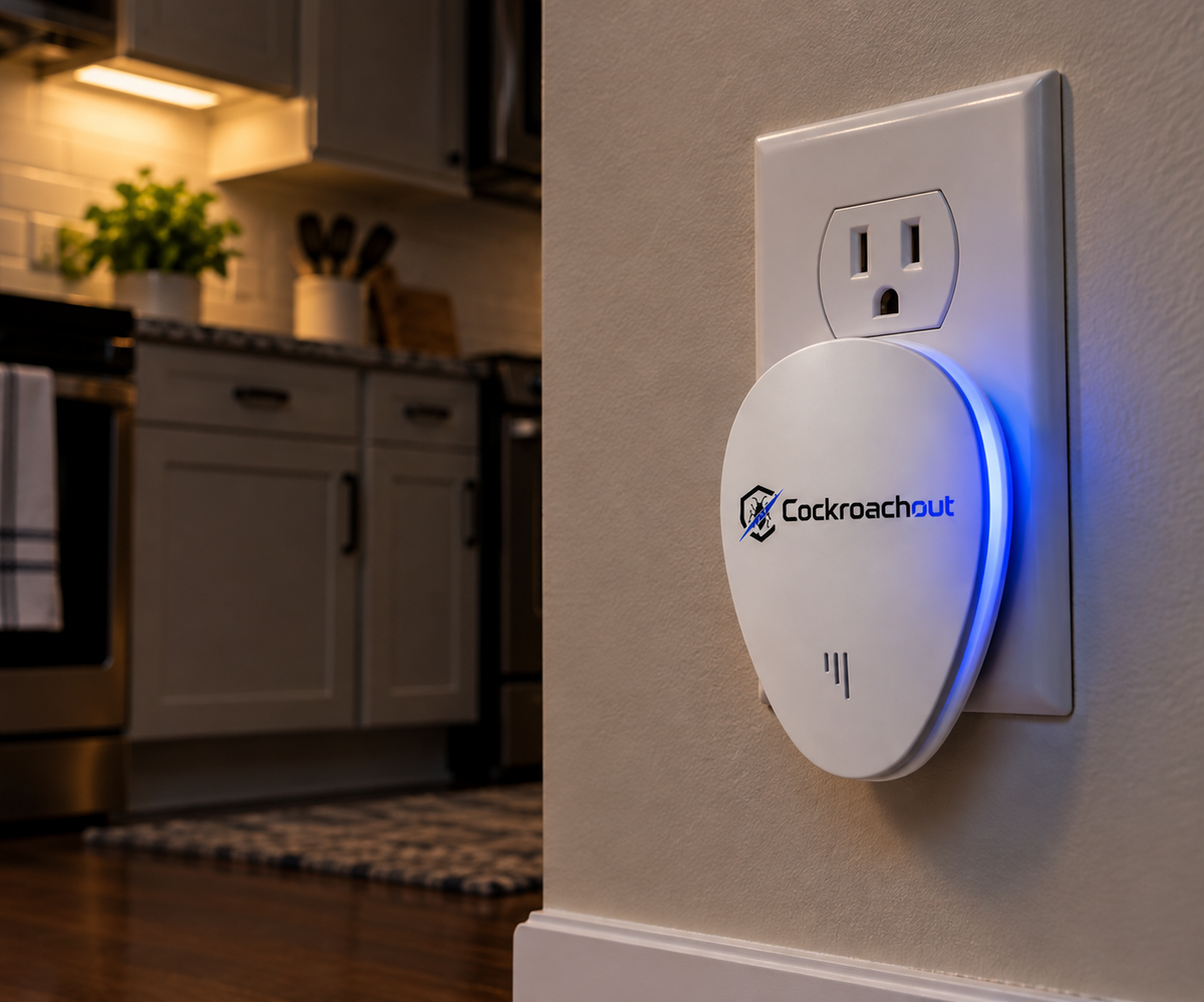 Cockroachout plugged into outlet